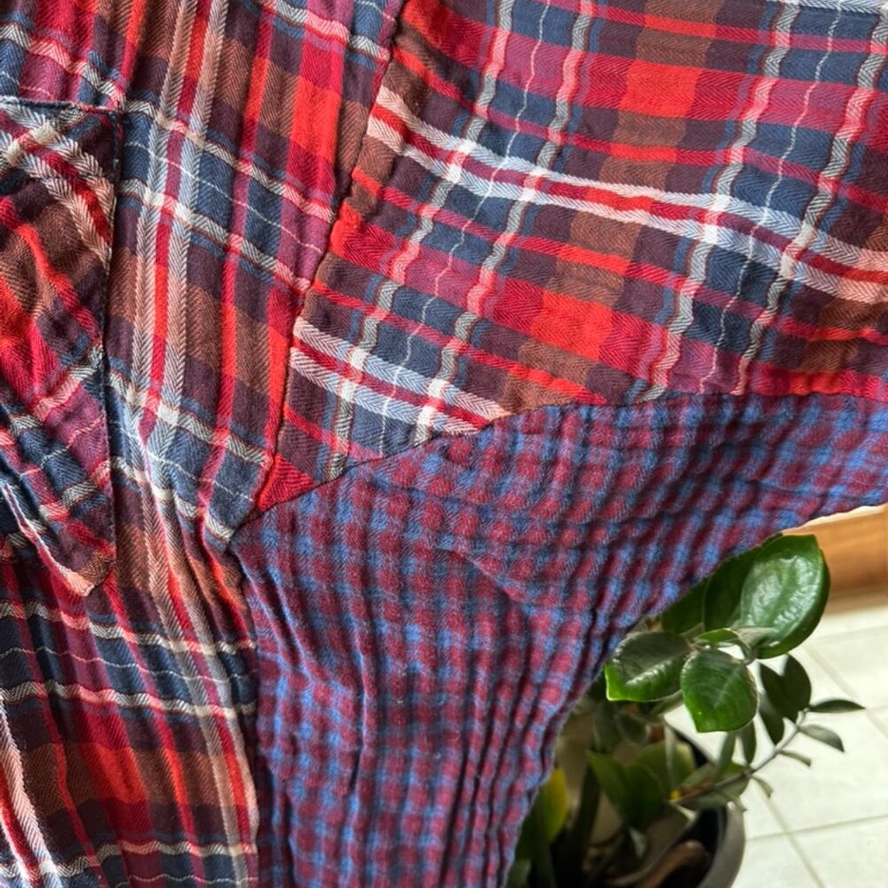 Free People Patchwork Button Down Long Sleeve Top… - image 3